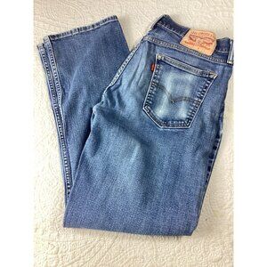 Levis Womens W30 L32 Original Riveted Blue Denim Straight-Leg Jeans
